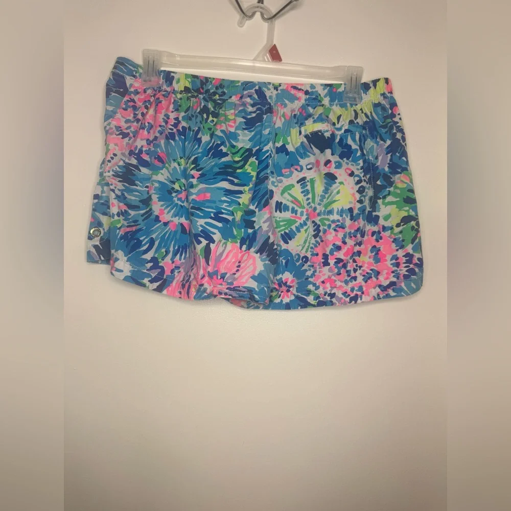 Lilly Pulitzer Shorts Womens  Blue Ocean View Board Shorts Casual Beach - Picture 2 of 9